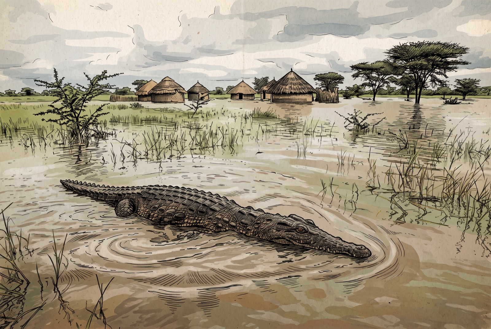 When the river spreads, the crocodile spreads with it.