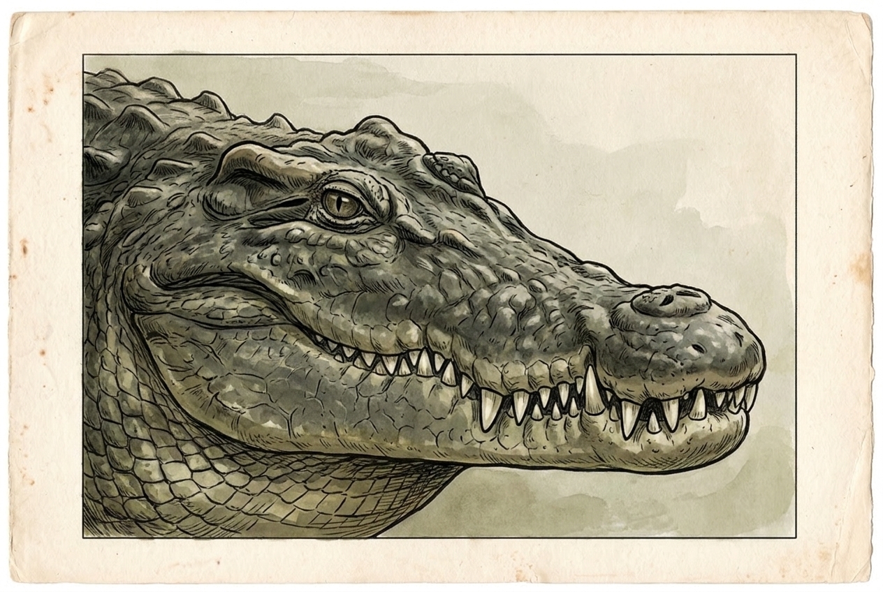 The saltwater crocodile, the largest living reptile.