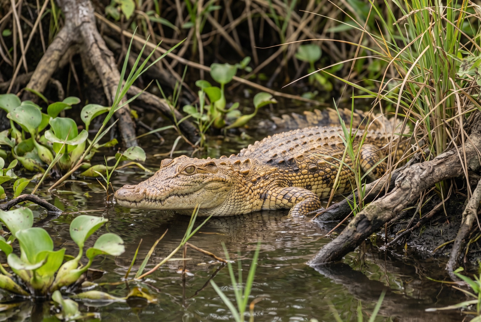 The Philippine crocodile: small, golden, among the rarest alive.